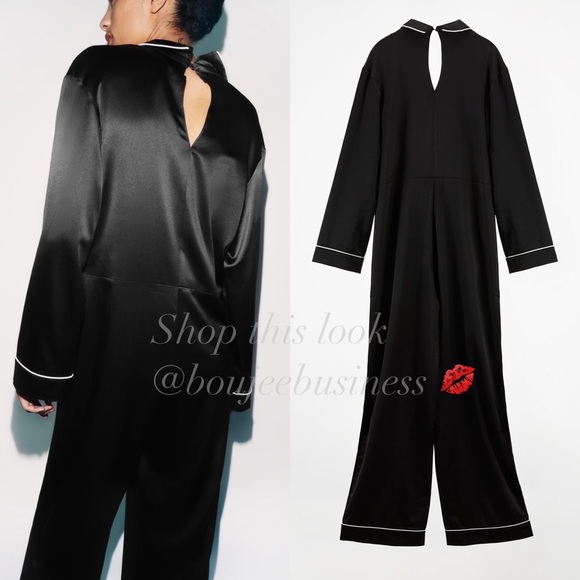 ZARA Piped Satin Effect Jumpsuit - BNWT - Exquisite Lounge Wear - Picture 1 of 5